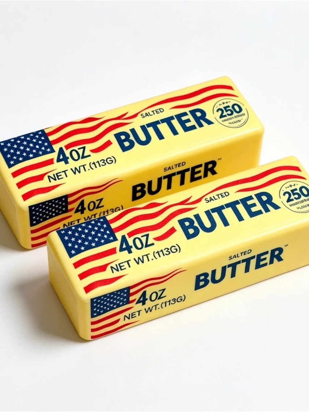 Butter Stick Squishy Fidget Toy | Soft Stress Relief - USA Theme (2-Pack)